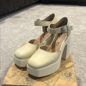 Free People Cream Platform Shoes